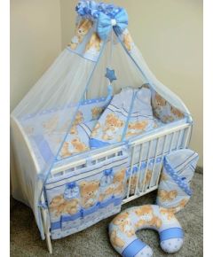 Bērnu gultas veļas komplekts Mika 120x90x360, zils