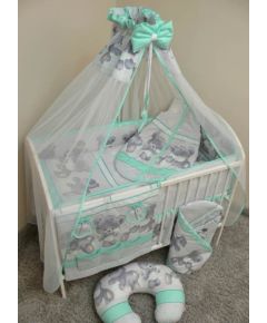 Bērnu gultas veļas komplekts Mika 120x90x360, tirkīza krāsā