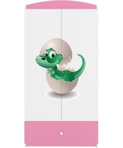 Drēbju skapis Babydreams - Dinozaurs, rozā