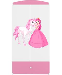 Drēbju skapis Babydreams - Princese un zirgs, rozā
