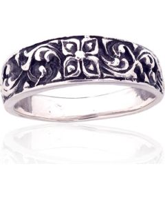 Серебряное кольцо #2101871(POx-Bk), Серебро 925°, оксид (покрытие), Размер: 17, 3.1 гр.