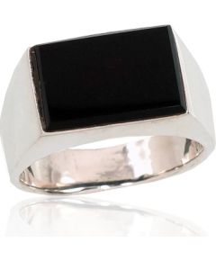 Серебряное кольцо #2101355_ON, Серебро 925°, Оникс, Размер: 19.5, 8.9 гр.