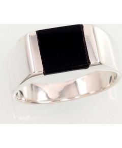 Серебряное кольцо #2101352_ON, Серебро 925°, Оникс, Размер: 20.5, 10 гр.