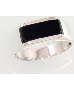 Серебряное кольцо #2100030_ON, Серебро 925°, Оникс, Размер: 21, 7 гр.