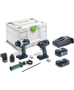 Akumulatora instrumentu komplekts Festool TID 18 5,0/4,0-Set TPC 18/4;  18 V; 5,0 Ah + 4,0 Ah akum.