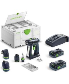 Urbjmašīna-skrūvgriezis Festool C 18 HPC 4,0 I-Set;  18 V; 2x4,0 Ah akum akum.