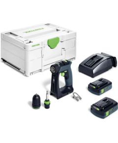 Urbjmašīna-skrūvgriezis Festool CXS 18 C 3,0-Plus 18 V; 2x3,0 Ah akum.