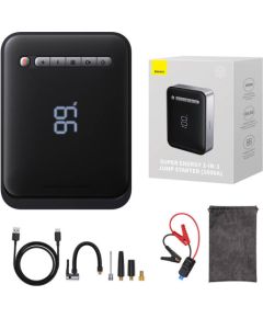 Powerbank / Starter + Compressor 2in1 Baseus Super Energy Car Jump Starter, 8000mAh, 1000A USB (black) Зарядные устройства и стартеры