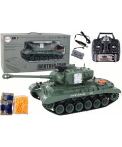 Import Leantoys Leopard RC Tank Remote Controlled Cannon 1:18 Gray