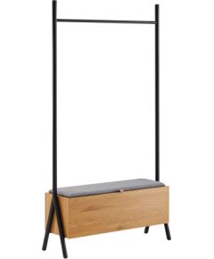 Clothes rack AALBORG with bench 97x32xH180cm, oak