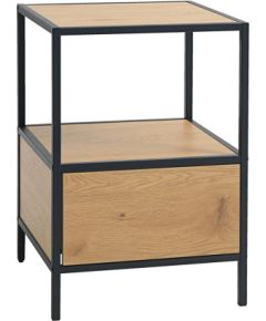 Side table/night stand HEDVIG 40x40xH59cm, ash/black