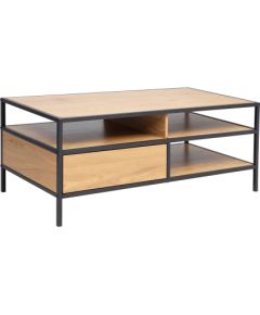 Coffee table HEDVIG with a drawer 100x50xH40cm, ash/black