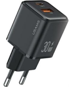 USAMS Ład. siec. 1xUSB+1xUSB-C PD30W 3A (only head) PD3.0 Fast Charging czarny|black X-ron Series CC189TC01 (US-CC189)