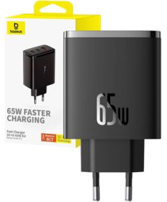 Wall charger Baseus OS-Cube Pro 2xUSB-C + USB, 65W (black)