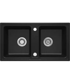 DEANTE 2-CHAMBER GRANITE SINK BLACK ZORBA