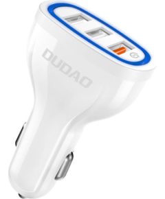 Car charger Dudao R7S, 3x USB, 18W (white)