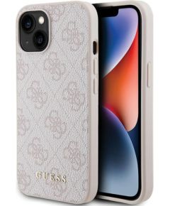 Guess PU 4G Metal Logo Case Aizsargapvalks Priekš Apple iPhone 15