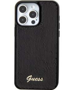 Guess HC Sequin Script Metal Case Защитный Чехол для Apple iPhone 15