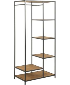 Drēbju statīvs SEAFORD, 77x45xH165cm, savvaļas ozols/melns