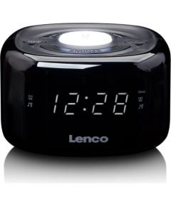 FM clock radio with night light Lenco CR12BK