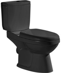 WC pods Gotland Irida ar horizonālo izvādu, 3/6l, ar  PP Soft Close vāku, ūdens padeve no apakšas, melns