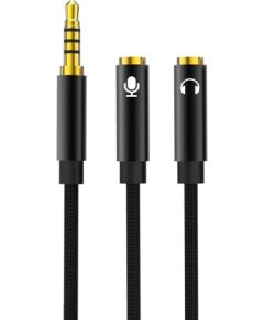 XO NB-R197 Aux Vada Adapteris 2x 3.5mm Ligzda (Audio & Mikrofons) uz 3.5mm Spraudnis 20cm