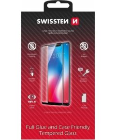 Swissten Full Face 5D Tempered Glass Aizsargstikls Pilnam Ekrānam Huawei P Smart Pro Melns