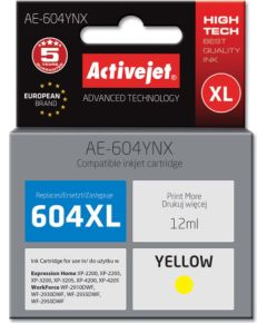 Activejet AE-604YNX printer ink for Epson (replacement Epson 604XL C13T10H44010) yield 350 pages; 12 ml; Supreme; yellow