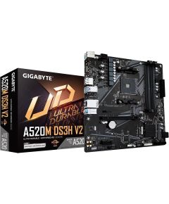 Mainboard GIGABYTE AMD A520 SAM4 Micro-ATX Memory DDR4 Memory slots 4 1xPCI-Express 3.0 1x 1xPCI-Express 3.0 16x 1xM.2 1xHDMI 1xDisplayPort 2xUSB 2.0 4xUSB 3.2 1xPS/2 1xRJ45 3xAudio port A520MDS3HV21.1