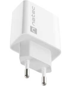 NATEC USB CHARGER RIBERA USB-A+USB-C 20W PD WHITE