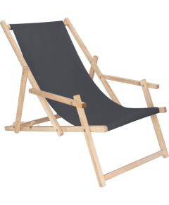 Sauļošanās krēsls ar roku balstiem Springos DC003 OXFORD02 grafīta