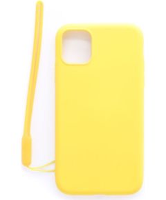 Evelatus iPhone 11 Soft Touch Silicone Case with Strap Apple Yellow