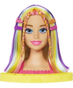 Lalka Barbie Mattel Głowa do stylizacji Neonowa tęcza Blond włosy HMD78