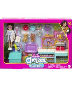 Mattel Lalka Barbie Barbie Lalka Barbie Chelsea Zestaw Weterynarz HGT12