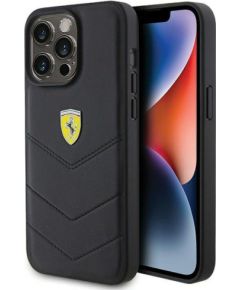 Ferrari Quilted Metal Logo Back Case Aizsargapvalks Priekš Apple iPhone 15 Pro Max