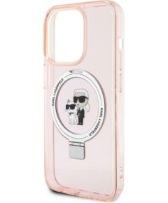 Karl Lagerfeld Ring Stand Karl&Choupettte MagSafe Back Case Aizsargapvalks Priekš Apple iPhone 15 Pro