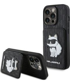 Karl Lagerfeld Saffiano Cardslots and Stand Monogram Choupette Защитный Чехол для Apple iPhone 15 Pro