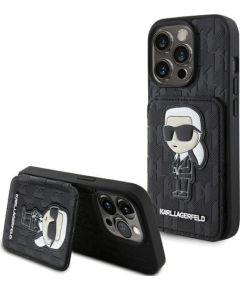 Karl Lagerfeld Saffiano Cardslots and Stand Monogram Ikonik Patch Защитный Чехол для Apple iPhone 15 Pro