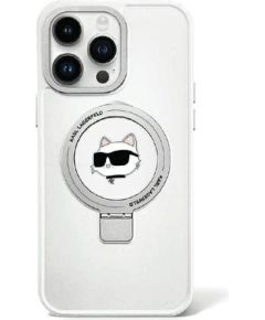 Karl Lagerfeld Ring Stand Choupette Head MagSafe Back Case Aizsargapvalks Priekš Apple iPhone 15 Plus
