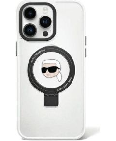 Karl Lagerfeld Ring Stand Karl Head MagSafe Back Case Aizsargapvalks Priekš Apple iPhone 15
