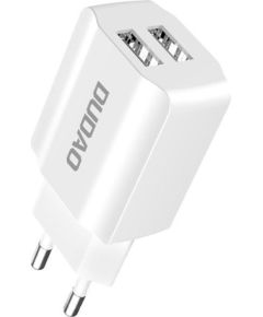 Dudao Universāls 5V | 2.4A Tīkla Lādētājs 2x USB Balts