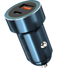 Car charger XO CC32 PD, QC 3.0, USB, USB-C, 20W (blue)