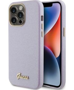 Guess Glitter Glossy Script Back Case Aizsargapvalks Priekš Apple iPhone 15 Pro Max