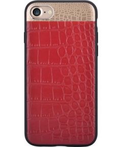 Comma Croco Premium Case Чехол для телефона Apple iPhone 7 Plus / 8 Plus Красный - Золотой
