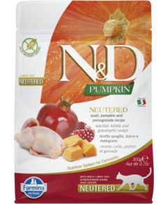 FARMINA N&D Pumpkin Cat Quail and Pomegranate Neutered Adult - dry cat food - 300 g