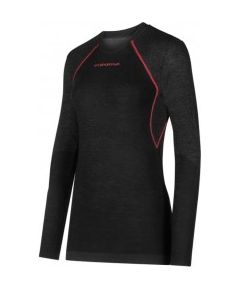 La Sportiva Termo krekls WOOL40 Aero Longsleeve W S Black/Hibiscus