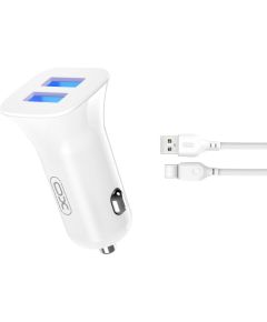 XO TZ10 Auto lādētājs 2x USB / 2,4A + USB-C kabelis