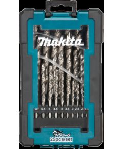 Metāla urbju komplekts Makita D-67555 HSS-G; 1-13 mm; 25 gab.