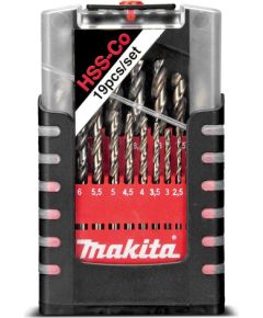 Metāla urbju komplekts Makita D-67561 HSS-Co; 1-10 mm; 19 gab.