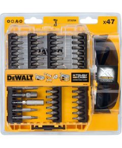 Skrūvgriežu uzgaļu komplekts DeWalt DT70704-QZ; 47 gab. + saulesbrilles